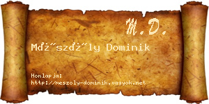 Mészöly Dominik névjegykártya
